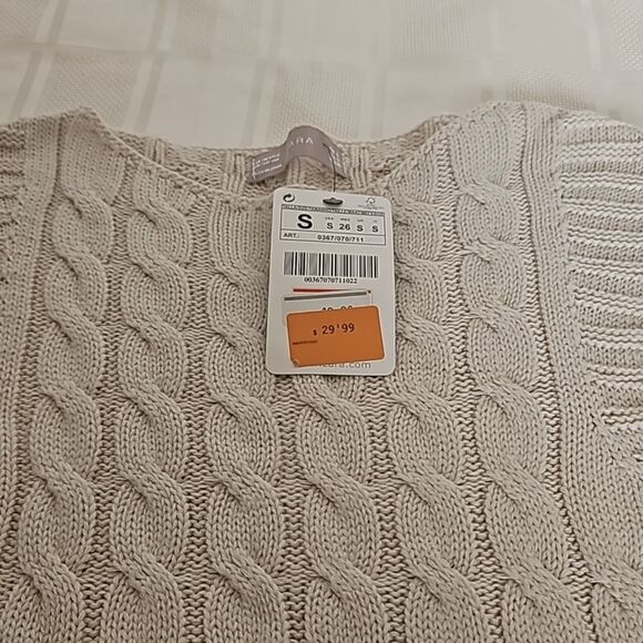 Zara Sweater Mini Sleeveless Dress Small Off White - Picture 9 of 16